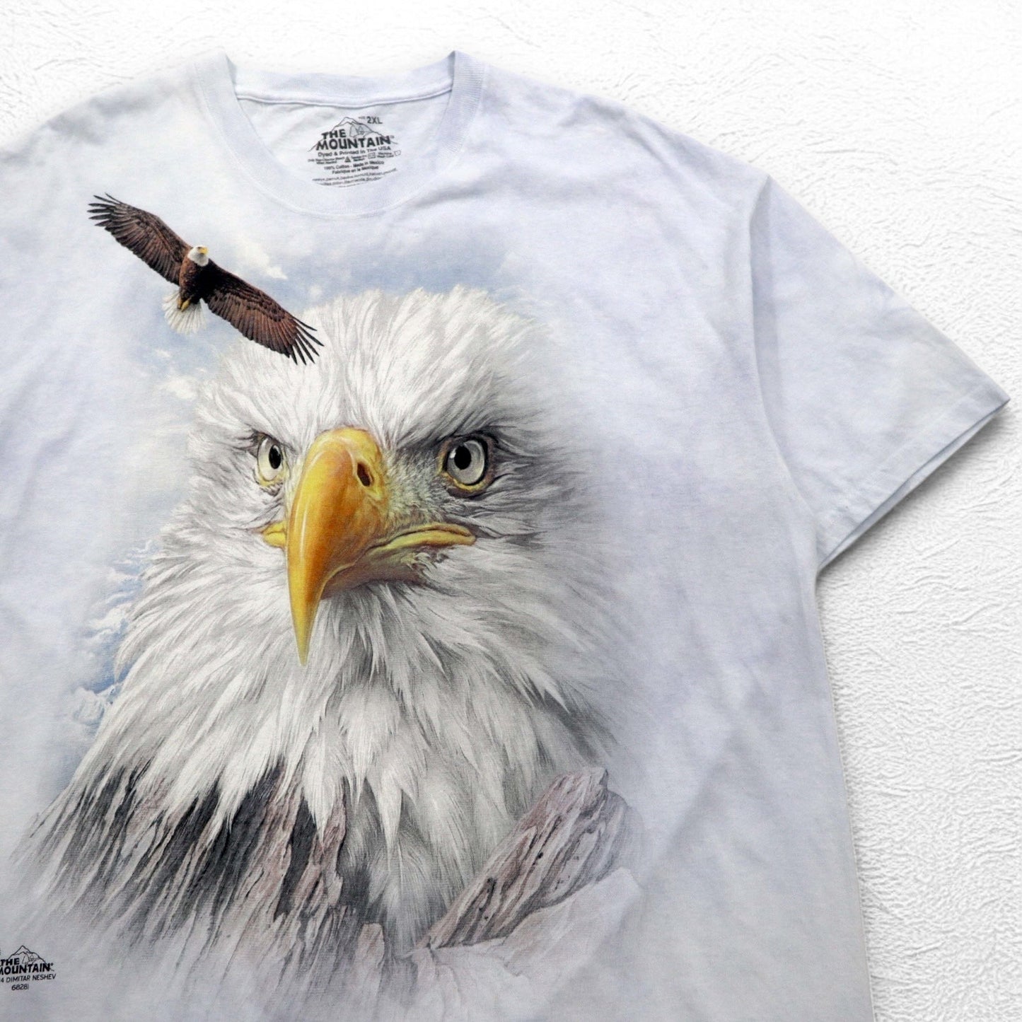 THE MOUNTAIN Oversized Tie-Dye T-Shirt, Size 2XL, Blue, Animal Print, Eagle, Made in Mexico