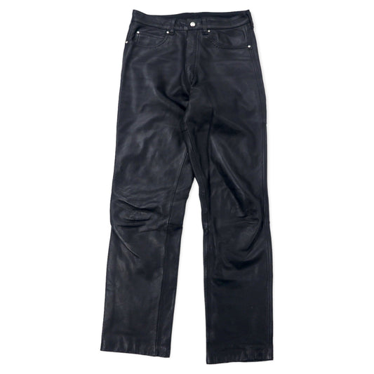 BLACK ROOSTER Leather Pants Size 50 Black Zipper Fly