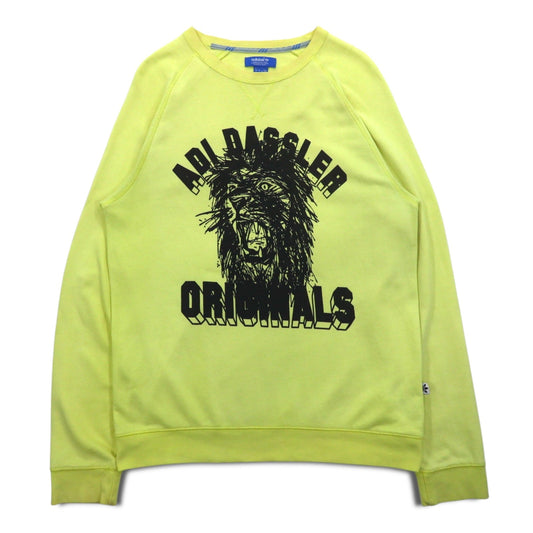 adidas originals クルーネック スウェット M イエロー コットン 前V BLUZA F78084