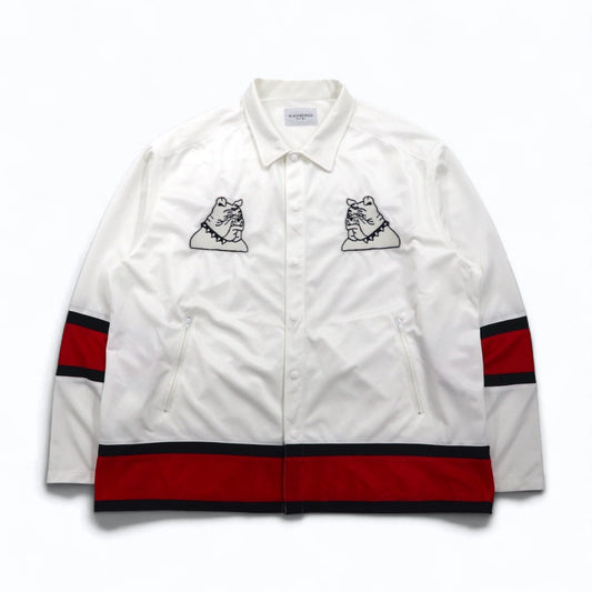 BLACKWEIRDOS Polyester Shirt Jacket Jersey Free White Patch Snap Button