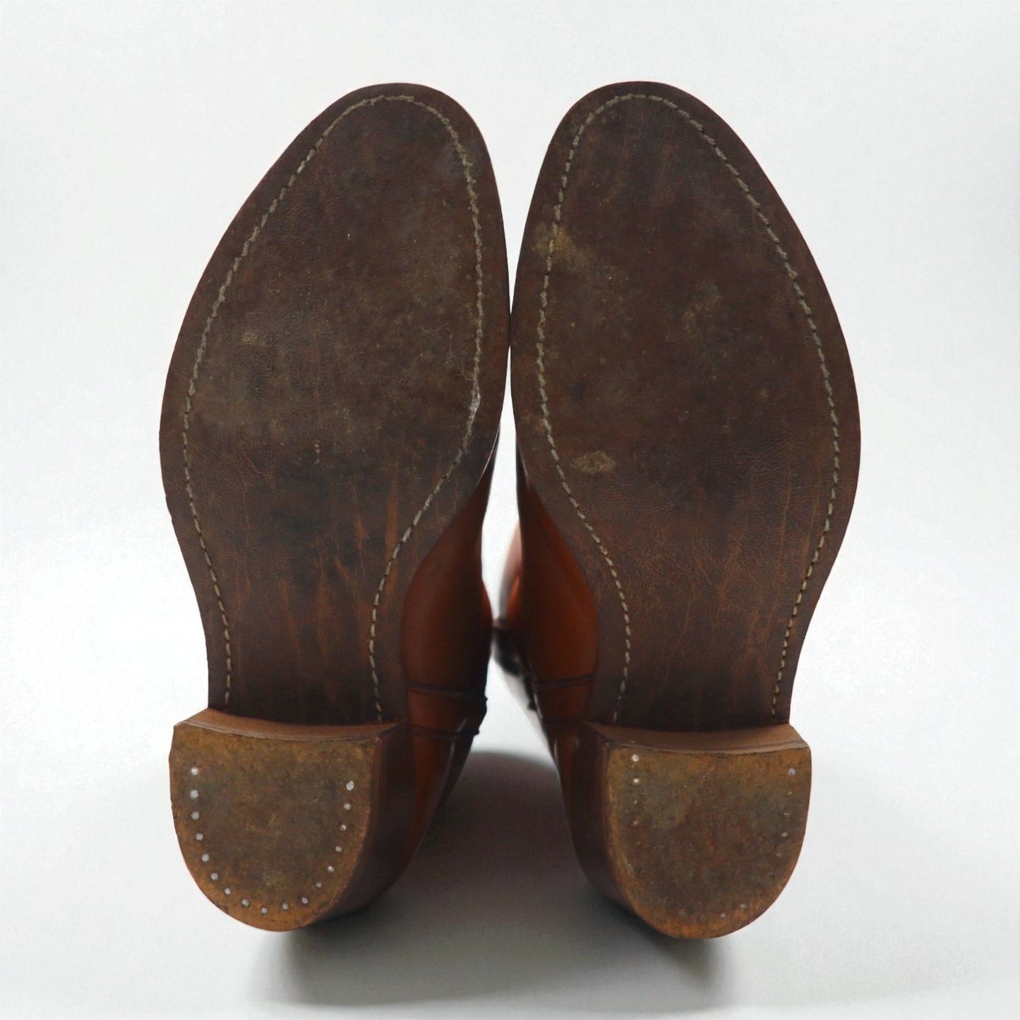 90s USA Vintage Western Boots ウエスタンブーツ ペコスブーツ 26cm レザー ローパー カービングステッチ 701160 USA製 90年代