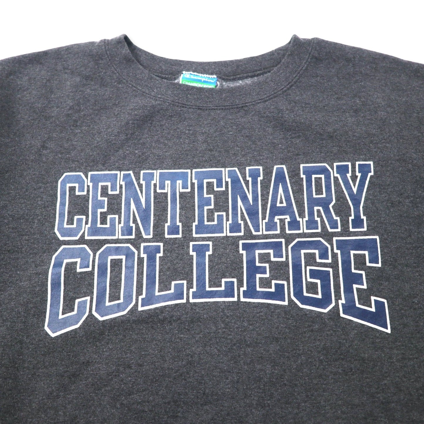 Champion College Print Sweatshirt, XXL, Gray, Cotton, Brushed Lining, Centenary College, Oversized, Made in Honduras