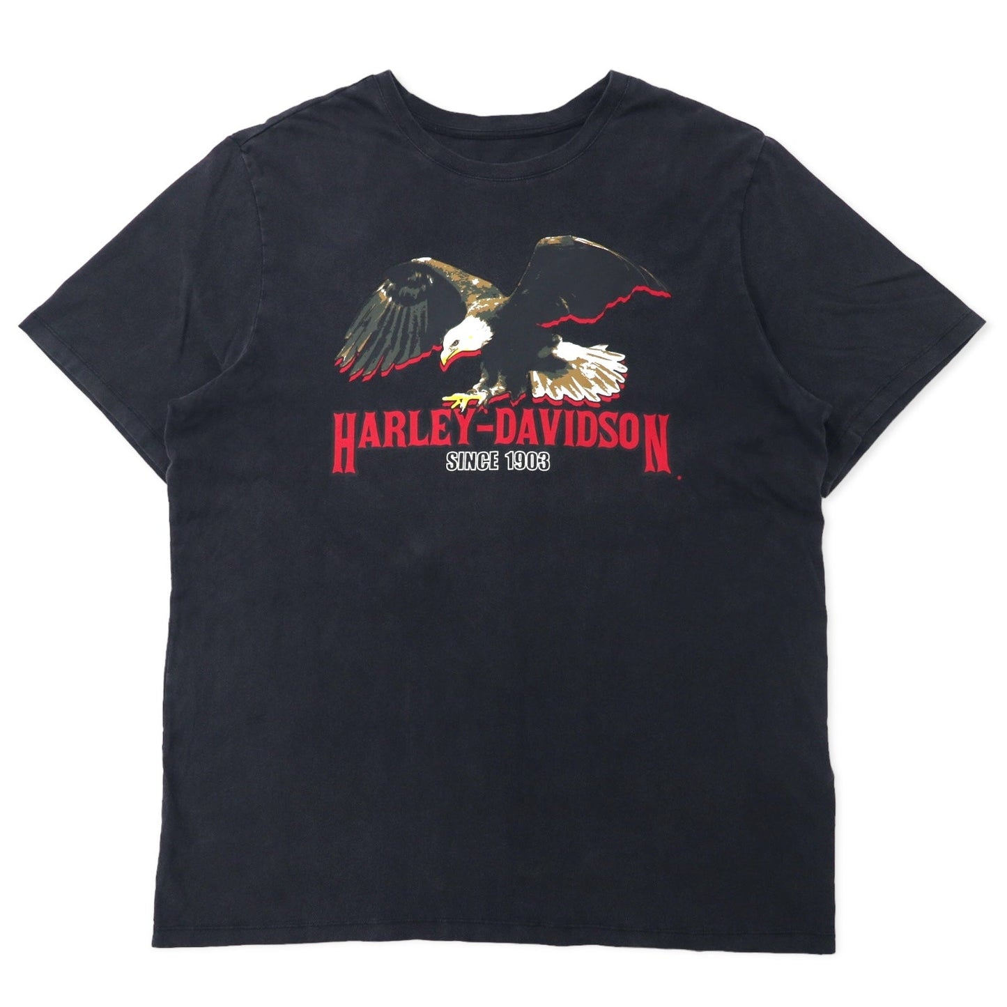 HARLEY DAVIDSON Logo Print T-Shirt, XL, Black, Cotton, Double-Sided Print