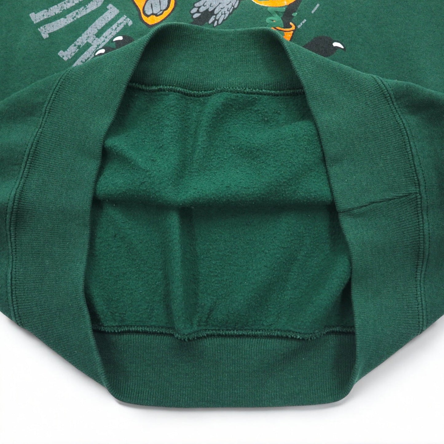 SANTEE by PLUMA USA製 90年代 NCAA カレッジ プリント スウェット L グリーン 裏起毛 Miami Hurricanes