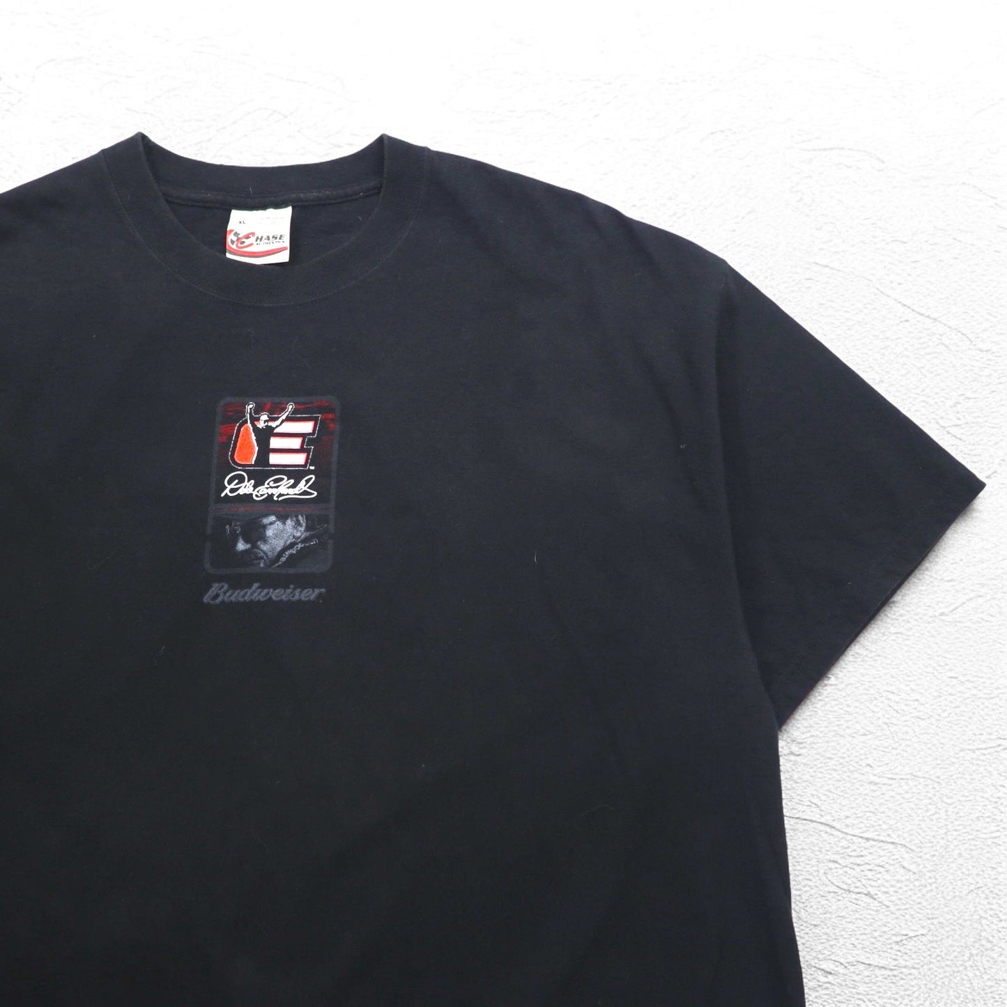 CHASE AUTHENTIC Racing Car T-Shirt, XL, Black, Budweiser, Hanes BEEFY-T, Made in Mexico