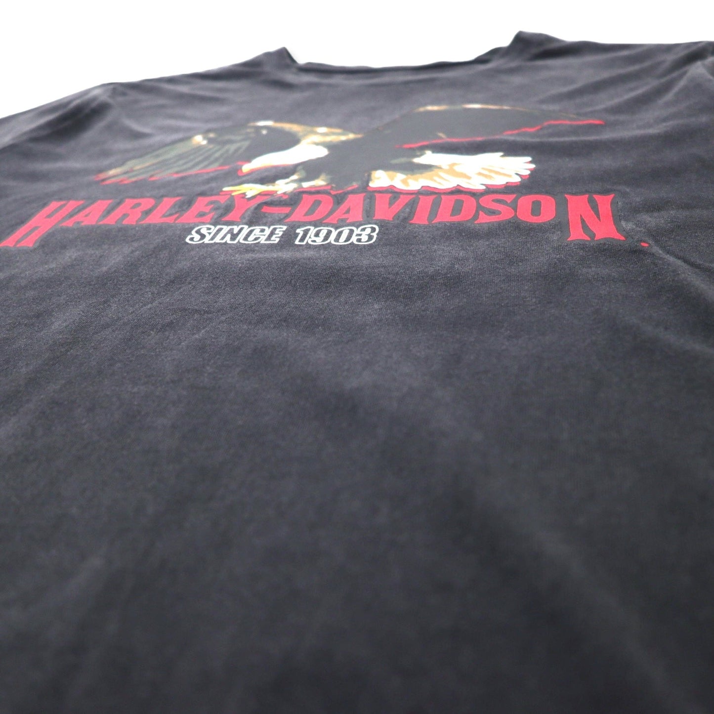 HARLEY DAVIDSON Logo Print T-Shirt, XL, Black, Cotton, Double-Sided Print