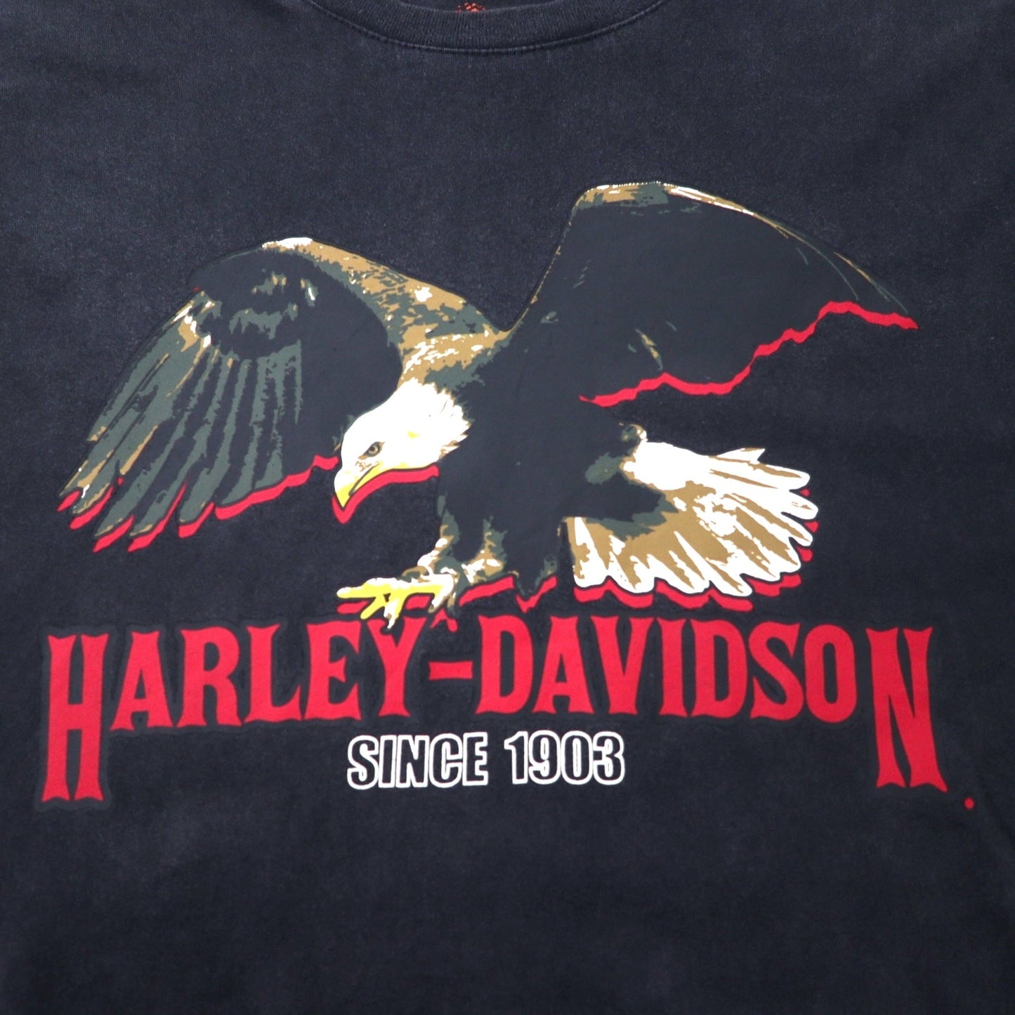 HARLEY DAVIDSON Logo Print T-Shirt, XL, Black, Cotton, Double-Sided Print
