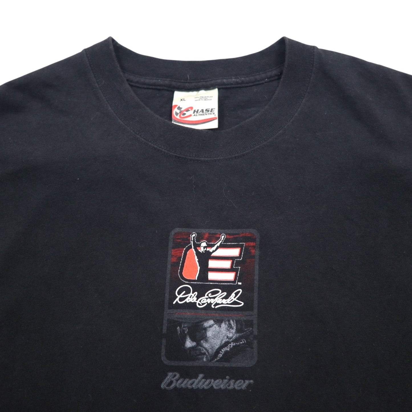 CHASE AUTHENTIC Racing Car T-Shirt, XL, Black, Budweiser, Hanes BEEFY-T, Made in Mexico