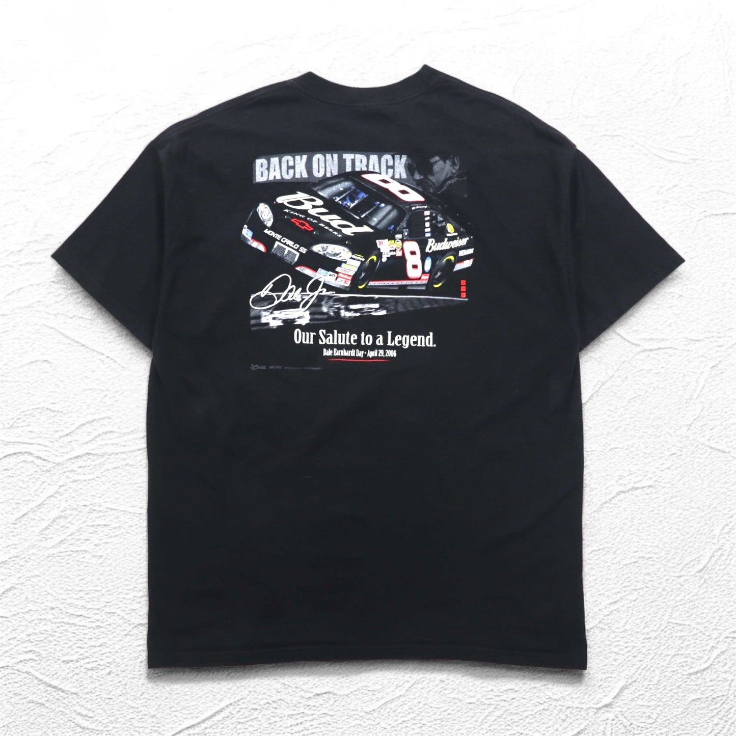 CHASE AUTHENTIC Racing Car T-Shirt, XL, Black, Budweiser, Hanes BEEFY-T, Made in Mexico