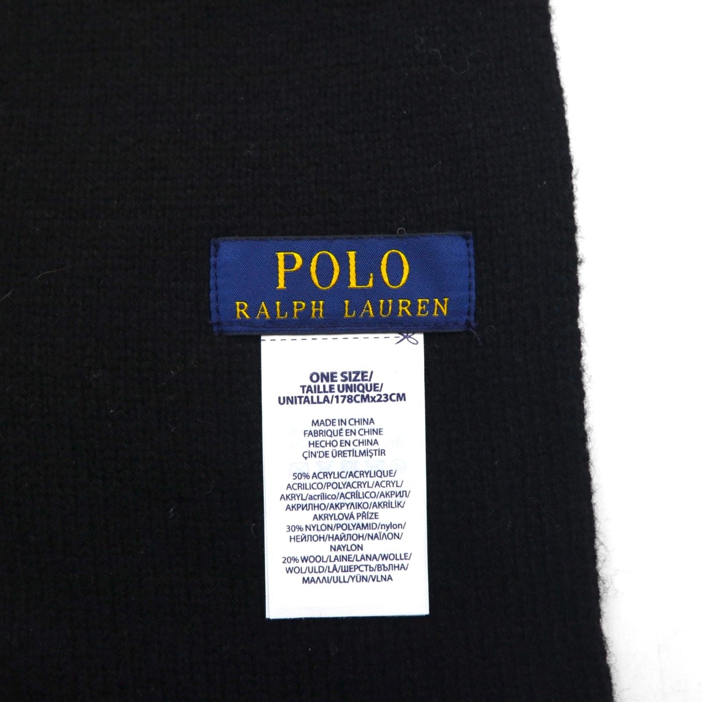 Polo Ralph Lauren ポロベア 刺繍 マフラー ネックウォーマー ブラック アクリル
