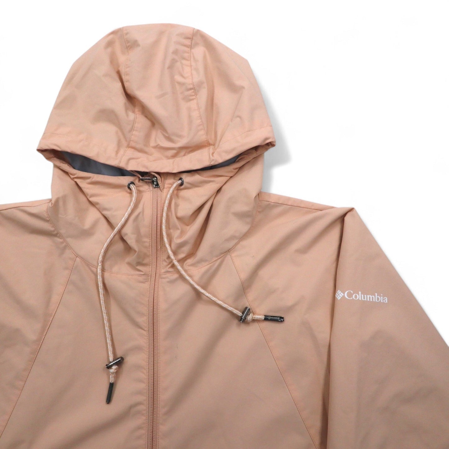 Columbia Park Jacket, Mountain Parka, Rain Jacket, Large, Pink, Nylon, Drawcord