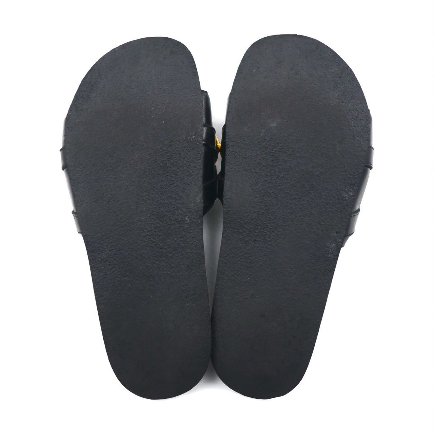 JW ANDERSON ゴールド チェーン スライド サンダル 26〜26.5cm ブラック メタル レザー