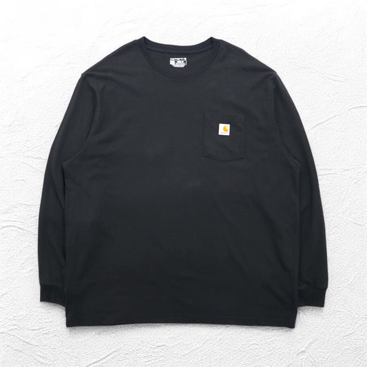 Carhartt Loose Fit Long Sleeve T-Shirt with Pocket, Size 2XL, Black, K126, Made in Guatemala