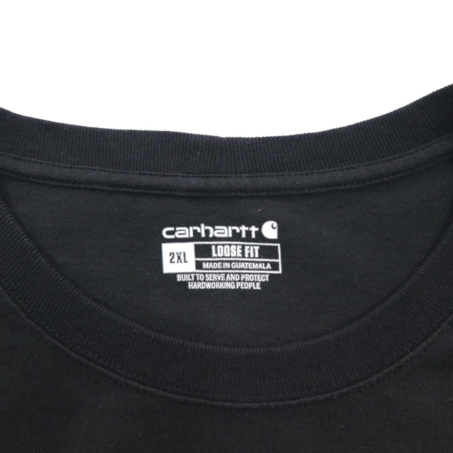 carhartt ルーズフィット ポケット付き ロングスリーブ Tシャツ ロンT 2XL LOOSE FIT ブラック K126 グアテマラ製