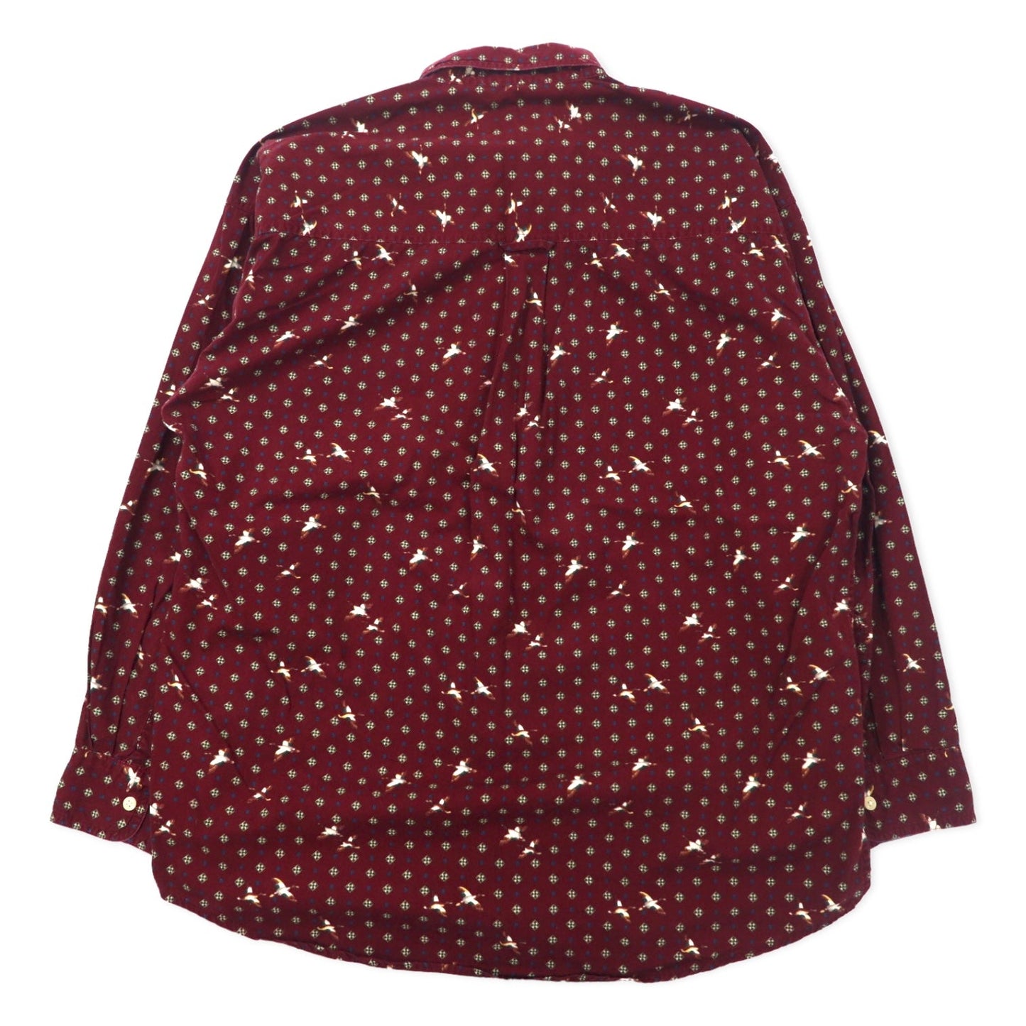 CHAPS RALPH LAUREN 90s All-Over Print Button-Down Shirt, Size L, Bordeaux Cotton, Camo