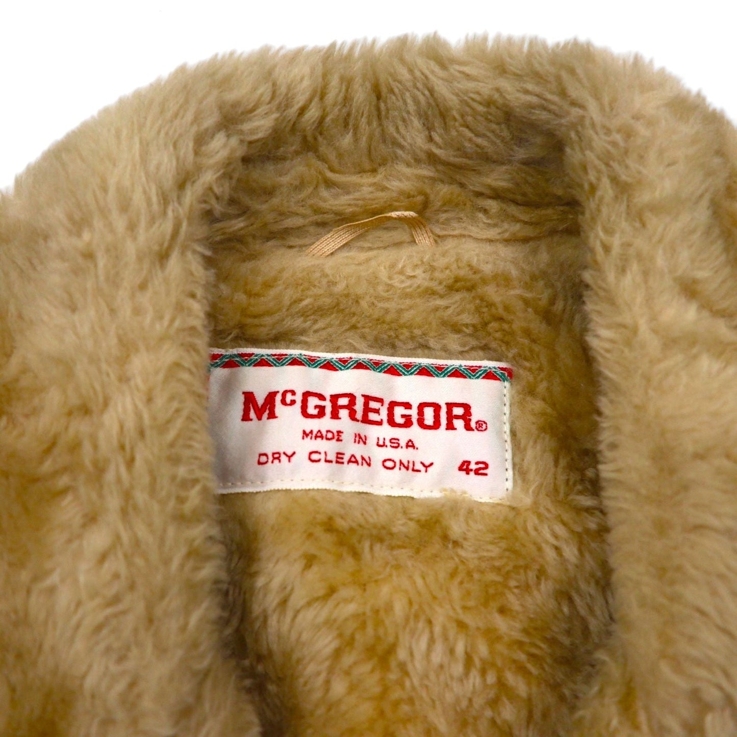 McGREGOR 70年代 USA製 シェルパ ランチコート ボア ジャケット XL くるみボタン 太畝 コーデュロイ