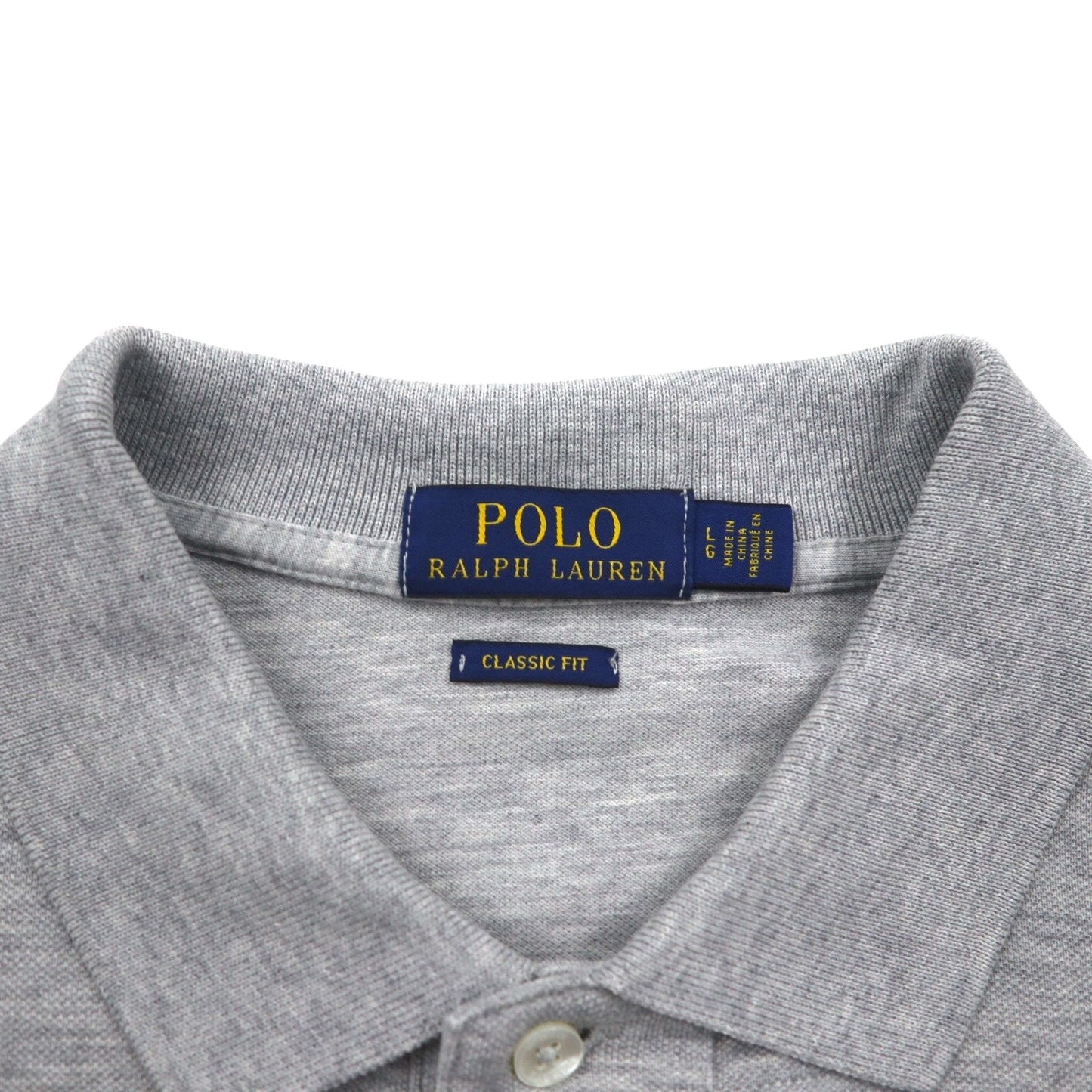 POLO RALPH LAUREN クラシックフィット ポロシャツ L グレー コットン 鹿の子 スモールポニー刺繍
