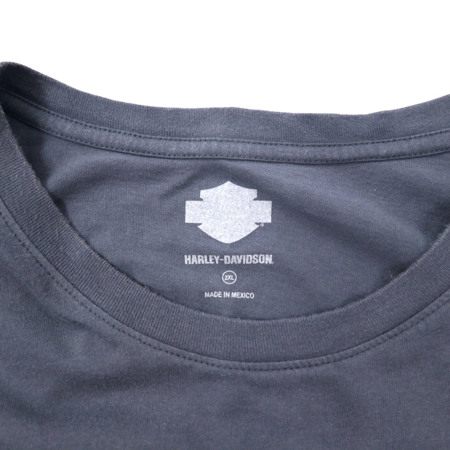 HARLEY DAVIDSON Logo Print T-Shirt, Gray Cotton, Size 2XL