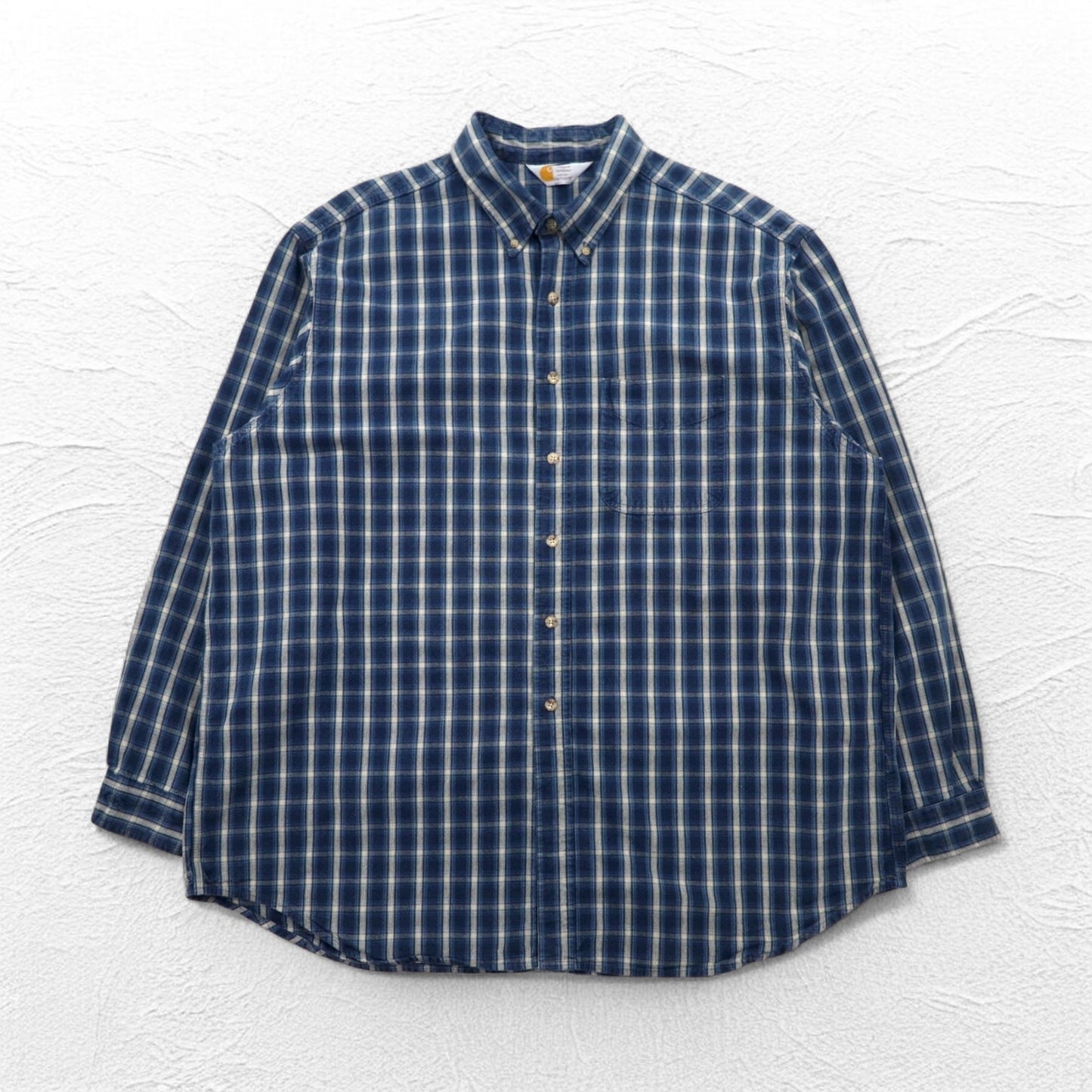 Carhartt button-down flannel shirt, size 2XL, blue check cotton