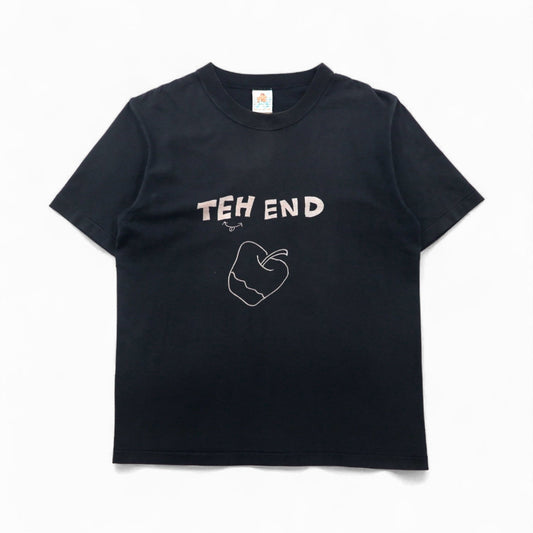 BRU NA BOINNE Printed T-Shirt, Size M, Black, THE END Apple, Cotton