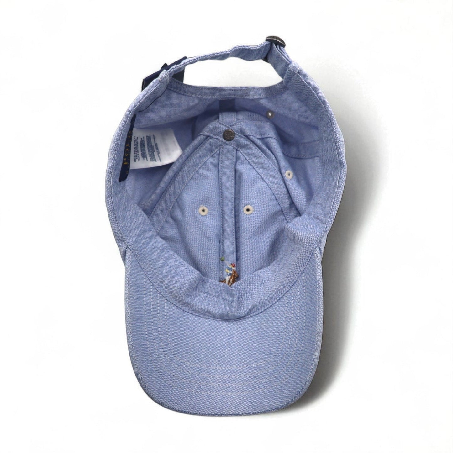 POLO RALPH LAUREN オックスフォード ベースボールキャップ 59cm ブルー コットン スモールポニー刺繍 未使用品