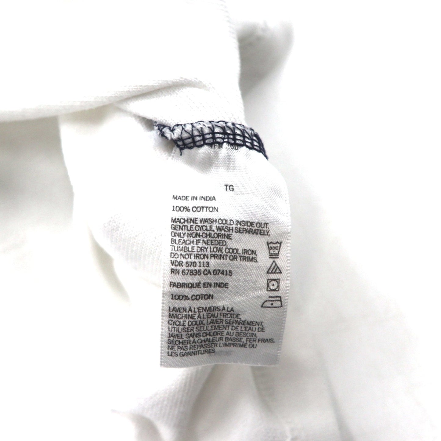 NAUTICA Polo Shirt, XL, Navy Blue, White, Cotton, Pique, One-Point Logo Embroidery