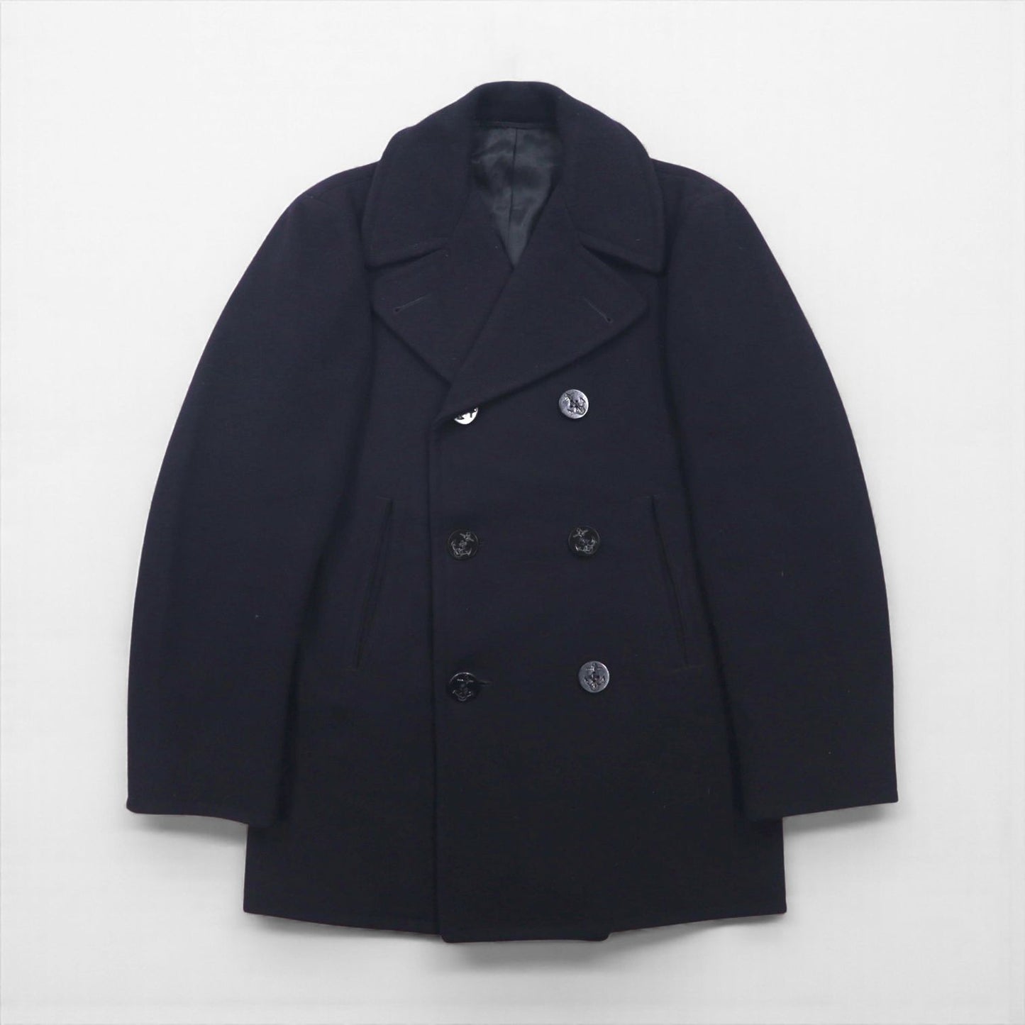 US NAVY 60s Vintage Pea Coat ピーコート L ネイビー 米軍 60年代 10ボタン ミリタリー COAT MAN'S WOOL JERSEY