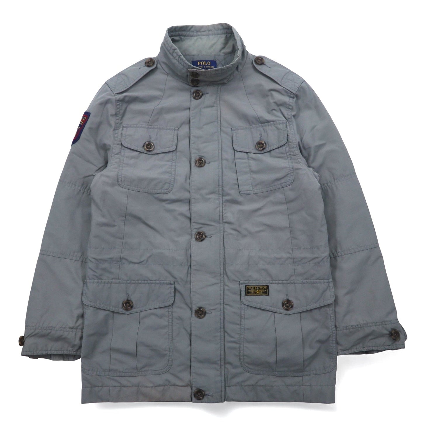 POLO RALPH LAUREN M-65 Field Jacket, Military Jacket, Size L, Gray, Logo Patch