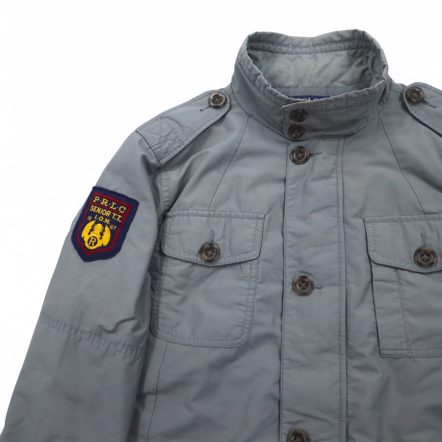 POLO RALPH LAUREN M-65 Field Jacket, Military Jacket, Size L, Gray, Logo Patch