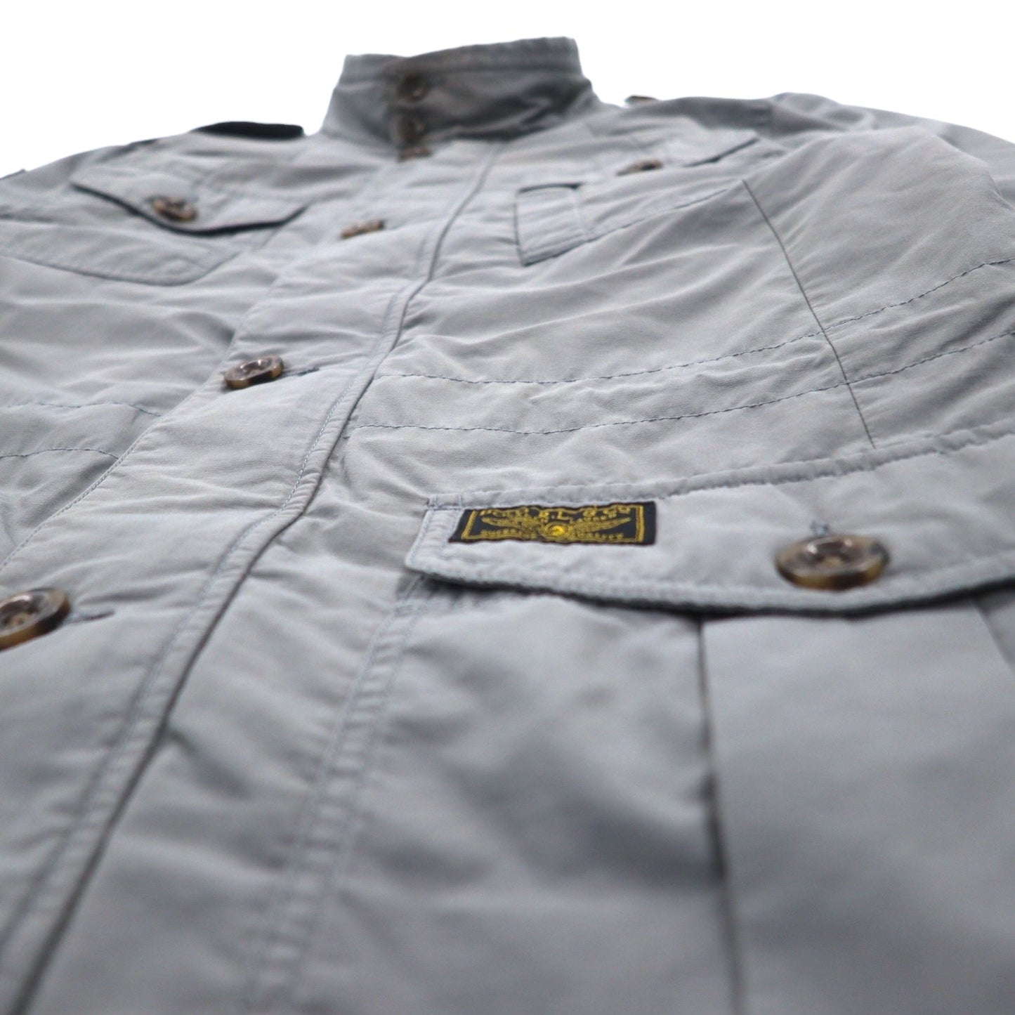 POLO RALPH LAUREN M-65 Field Jacket, Military Jacket, Size L, Gray, Logo Patch