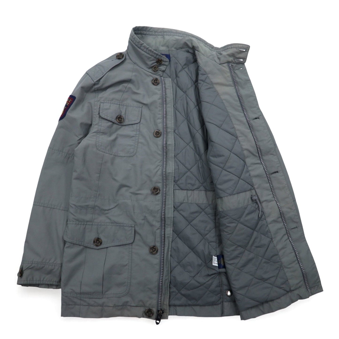 POLO RALPH LAUREN M-65 Field Jacket, Military Jacket, Size L, Gray, Logo Patch