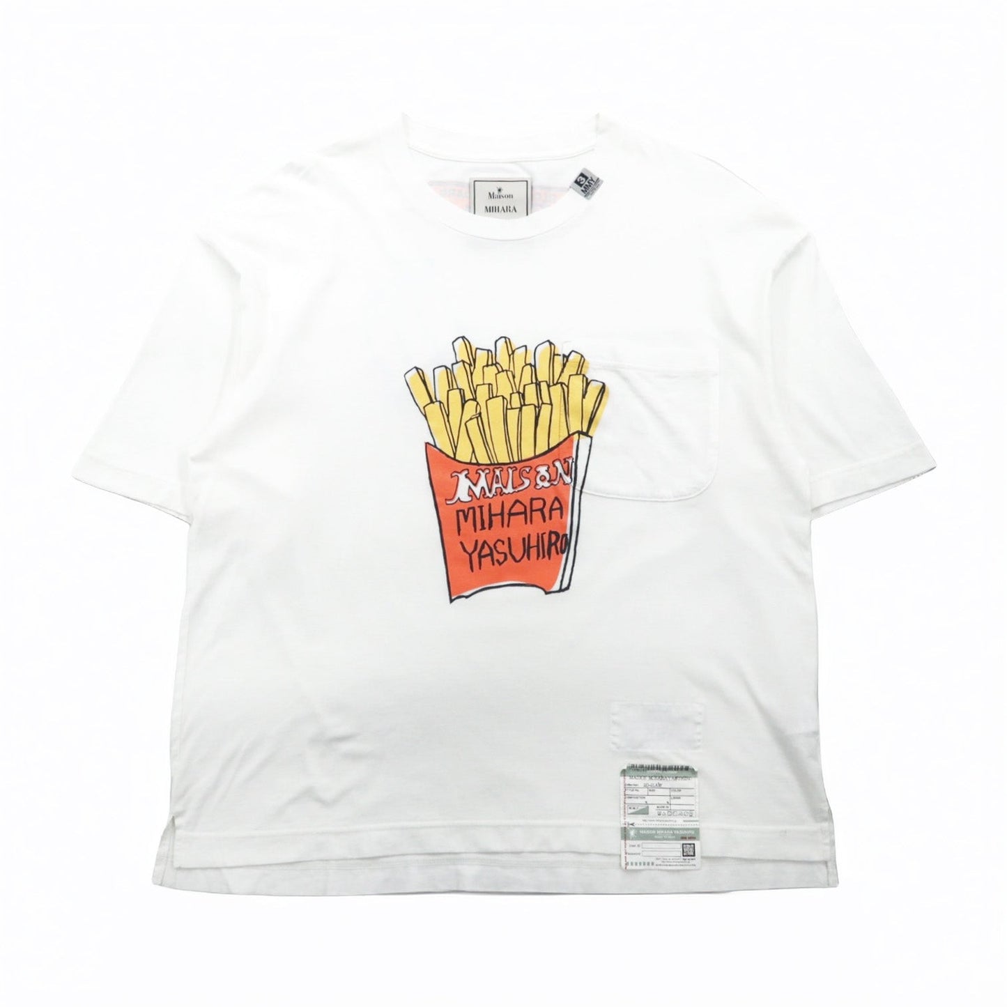 MAISON MIHARA YASUHIRO ポケット Tシャツ Foods Printed T-shirt ポテト プリント L ホワイト GONGON 日本製
