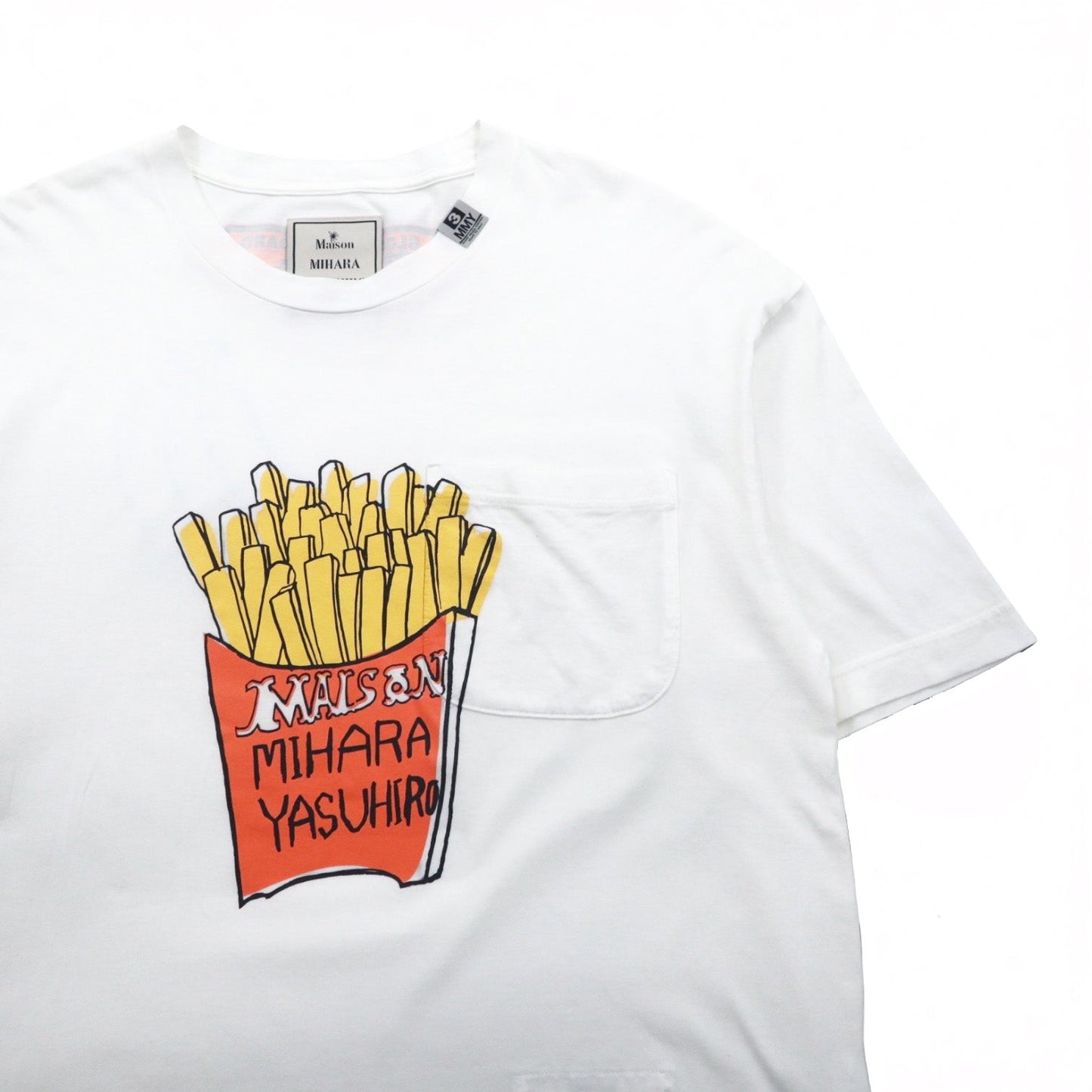MAISON MIHARA YASUHIRO ポケット Tシャツ Foods Printed T-shirt ポテト プリント L ホワイト GONGON 日本製