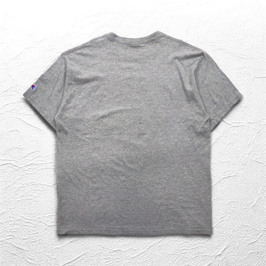 Champion 00年代 カレッジ プリント Tシャツ 2XL グレー SEU アーチロゴ ビッグサイズ ホンジュラス製