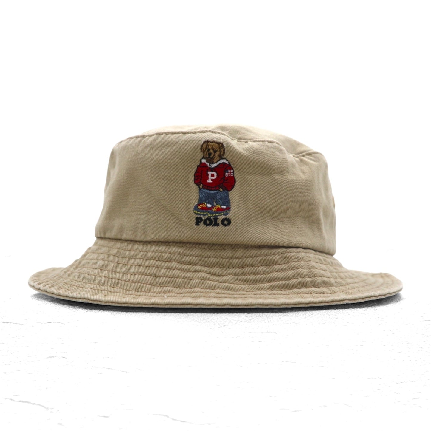 POLO RALPH LAUREN Polo Bear Bucket Hat, 59cm, Beige Cotton