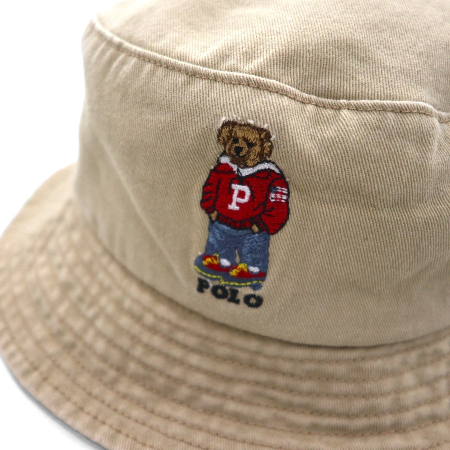 POLO RALPH LAUREN Polo Bear Bucket Hat, 59cm, Beige Cotton