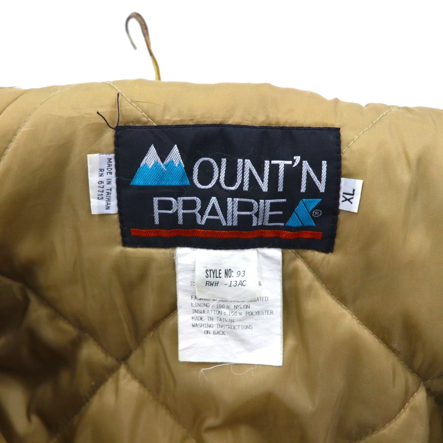 MOUNT’N PRAIRIE 90年代 ダックハンターカモ ハンティングジャケット XL カーキ 中綿 フード着脱式