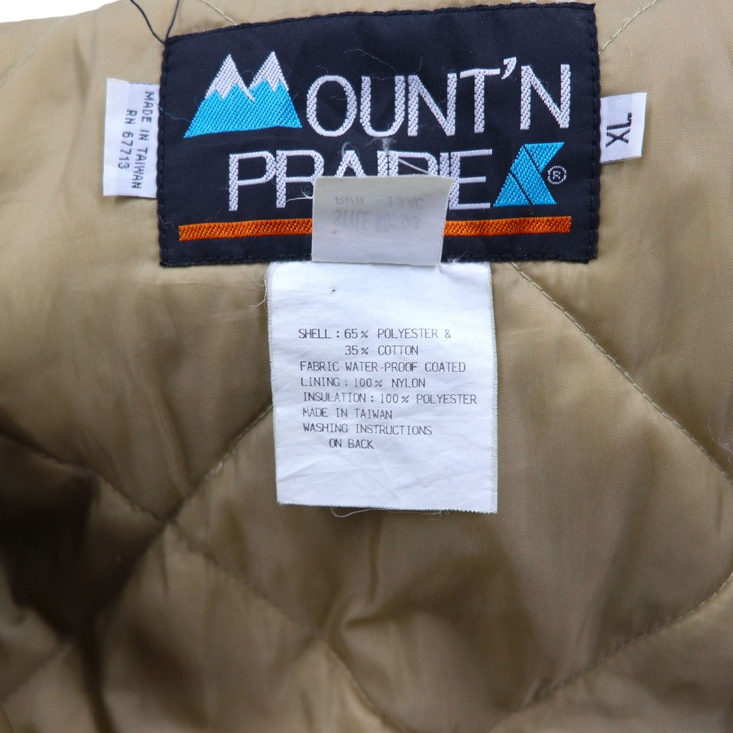 MOUNT’N PRAIRIE 90年代 ダックハンターカモ ハンティングジャケット XL カーキ 中綿 フード着脱式