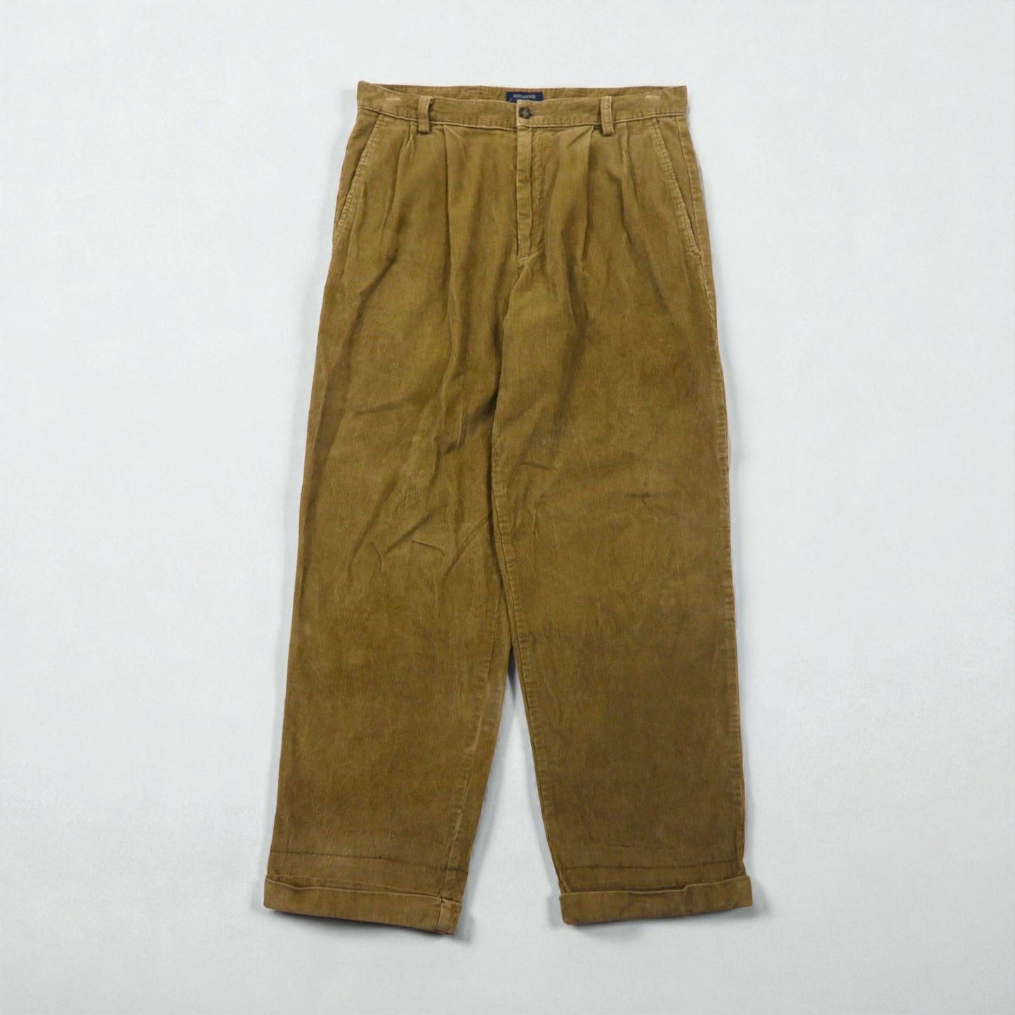 DOCKERS ( Levi's ) 00年代 2タック ワイド コーデュロイ チノパンツ M ベージュ ダブルカフス