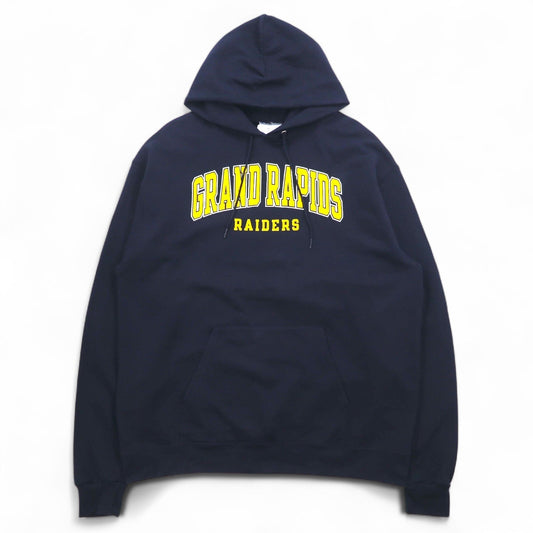 Champion プルオーバー パーカー 3XL ネイビー ビッグサイズ GRAND RAPIDS RAIDERS エルサルバドル製