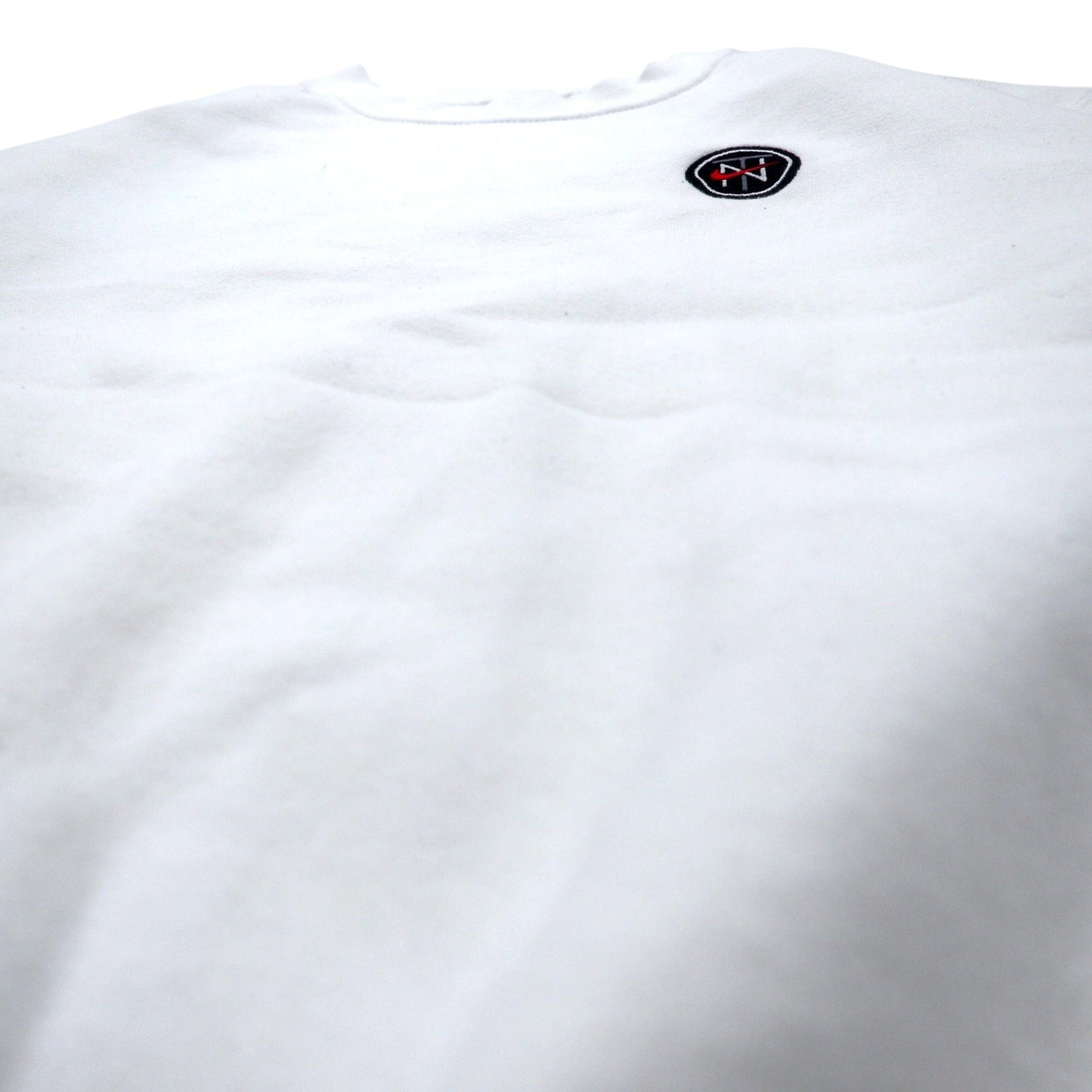 NIKE 90s Made in USA Swoosh Logo Embroidered Sweatshirt, Size M, White Cotton, NIKE TOWN Back Logo Print