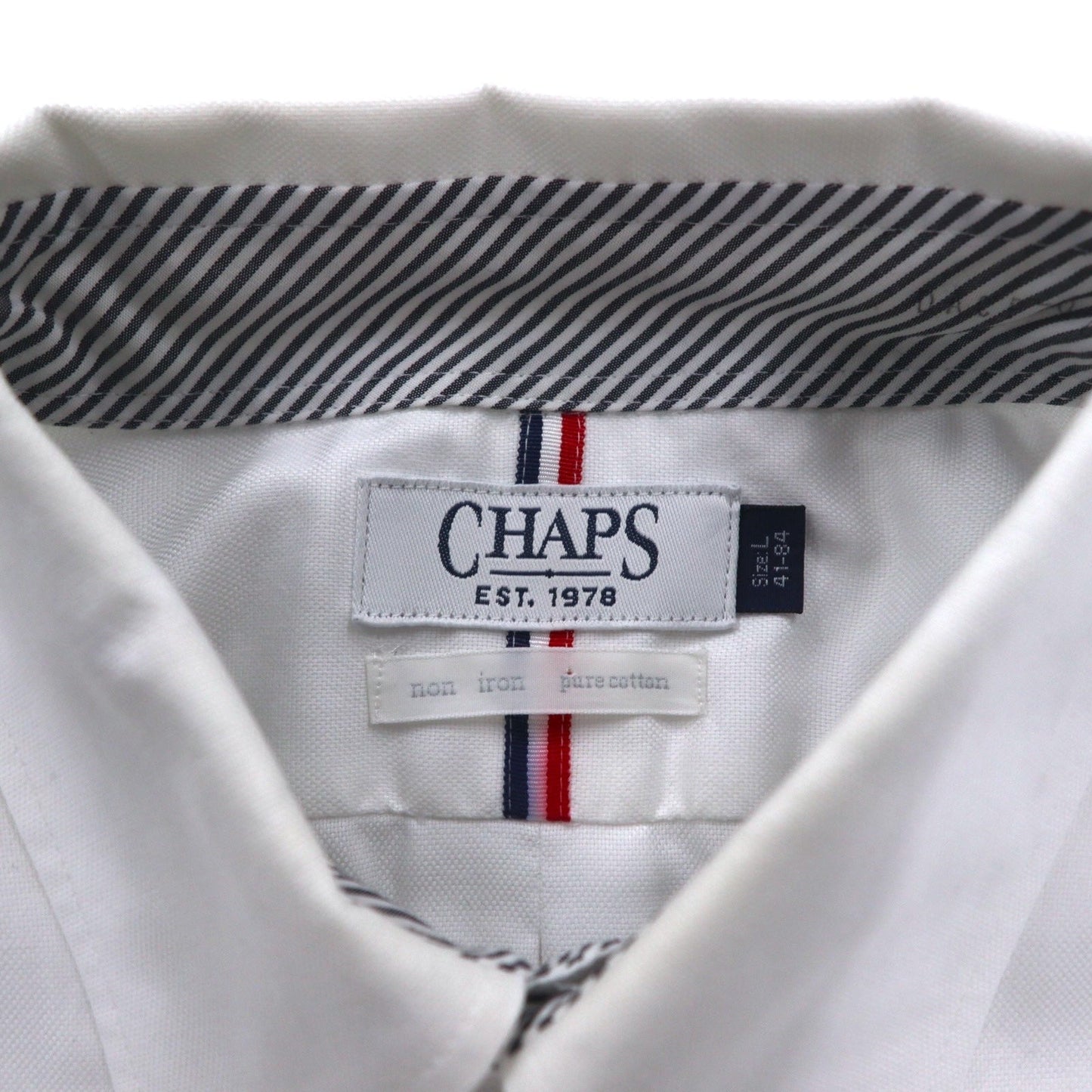 CHAPS Oxford Button-Down Shirt, Large, White, Non-Iron Pure Cotton