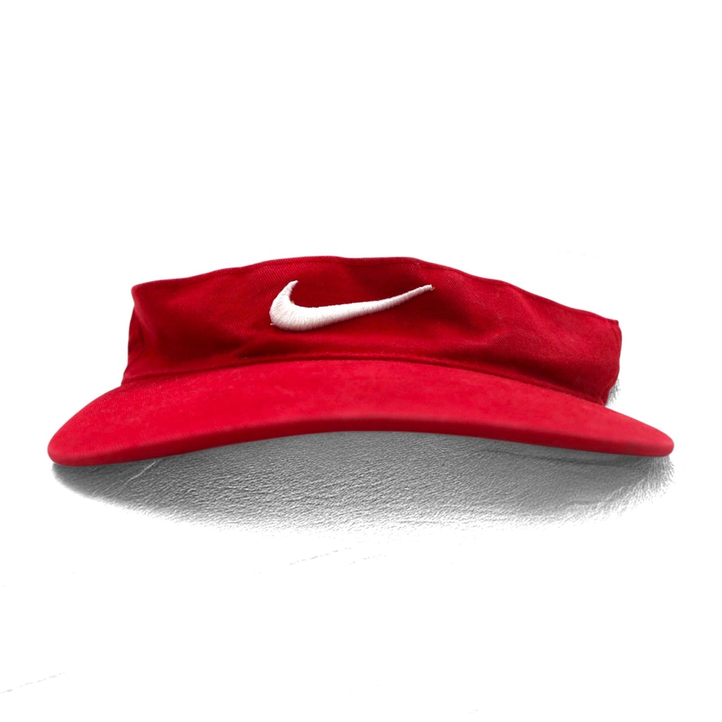 NIKE 90s Sun Visor Cap, Free, Velcro Closure, Red Cotton, Embroidered Swoosh