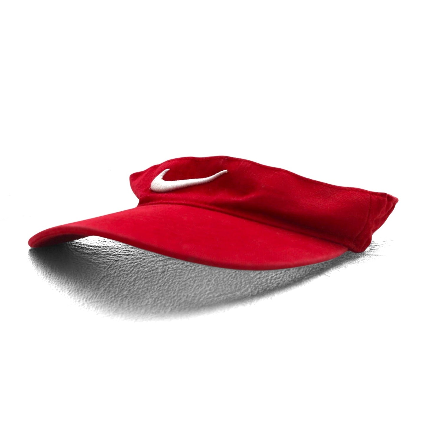 NIKE 90s Sun Visor Cap, Free, Velcro Closure, Red Cotton, Embroidered Swoosh