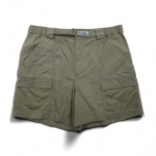 Columbia PFG ブッシュ ショートパンツ L カーキ コットン ポケット FM8100