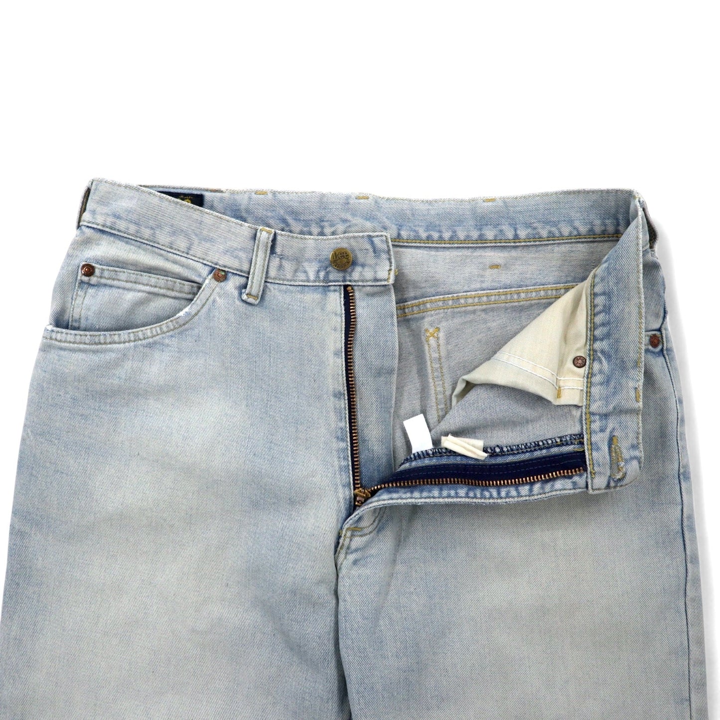 Lee RIDERS Denim Pants, Size L, Blue Cotton, Leather Patch, Zip Fly