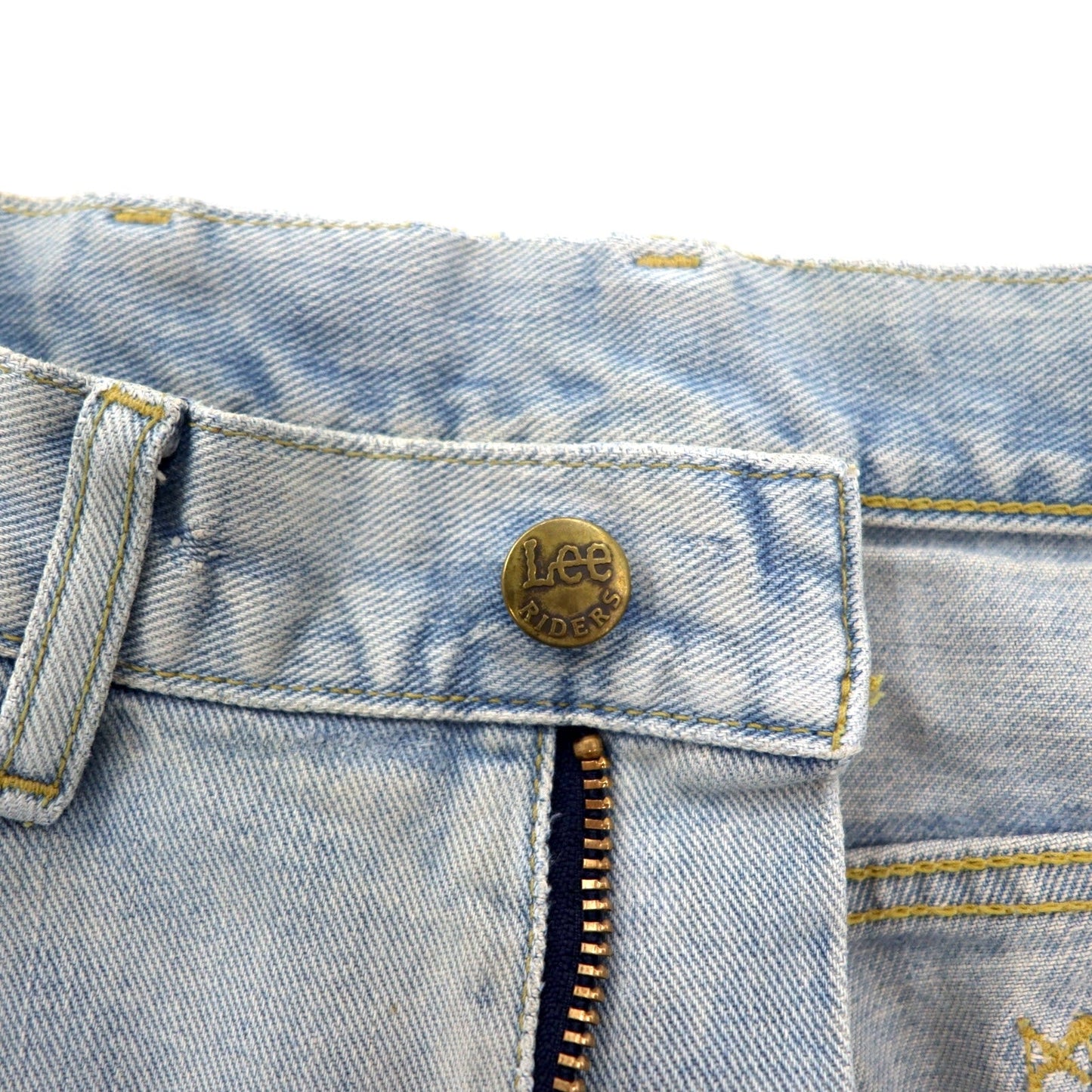 Lee RIDERS Denim Pants, Size L, Blue Cotton, Leather Patch, Zip Fly