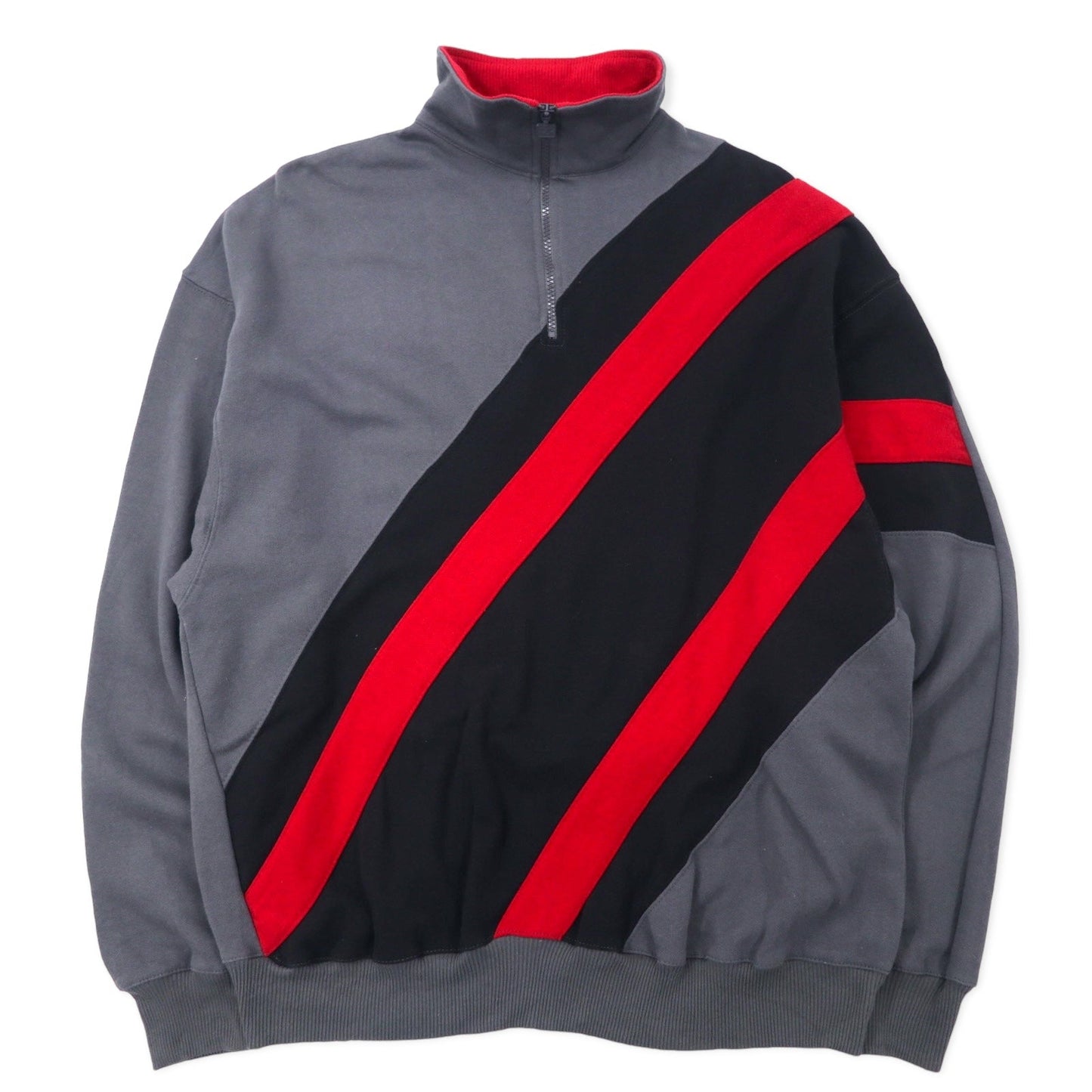 JERZEES ハーフジップ スウェット XL グレー コットン ビッグサイズ