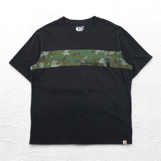 Carhartt Relaxed Fit T-Shirt, Size XL, Black with Camouflage Lines, 105205, Made in Guatemala