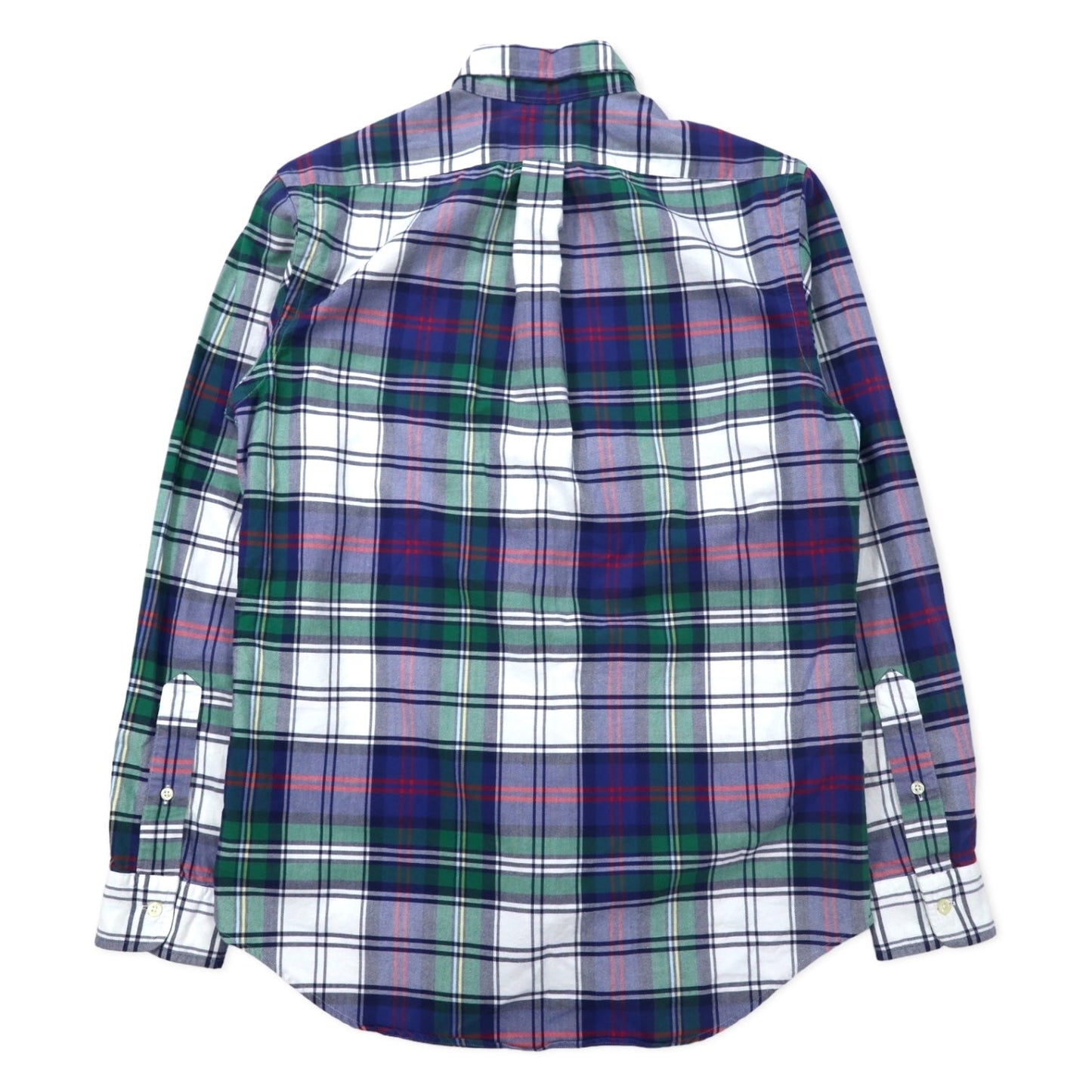 RALPH LAUREN Button-Down Shirt, Size S, Blue/Green Check Cotton with Small Pony Embroidery
